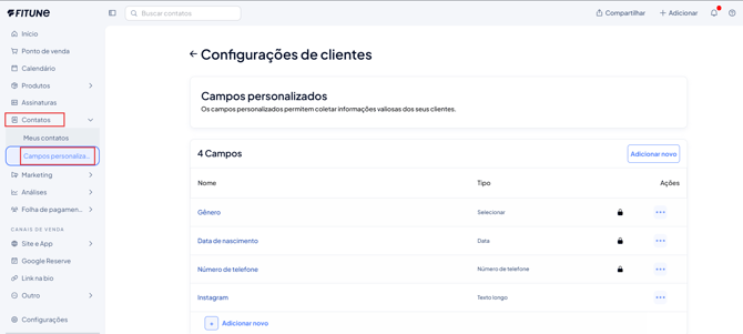 campos personalizados